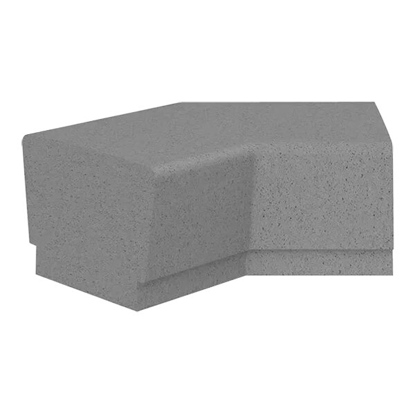 A grey rectangular Wausau Tile concrete bench with a grey seat.