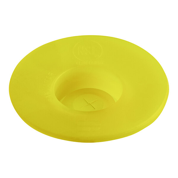 A yellow circle with a cross in the center.