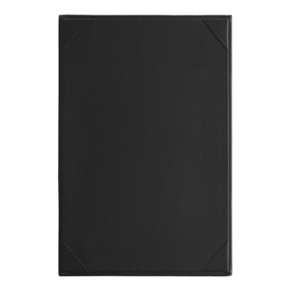 An Acopa black rectangular menu board with corners and a white border.