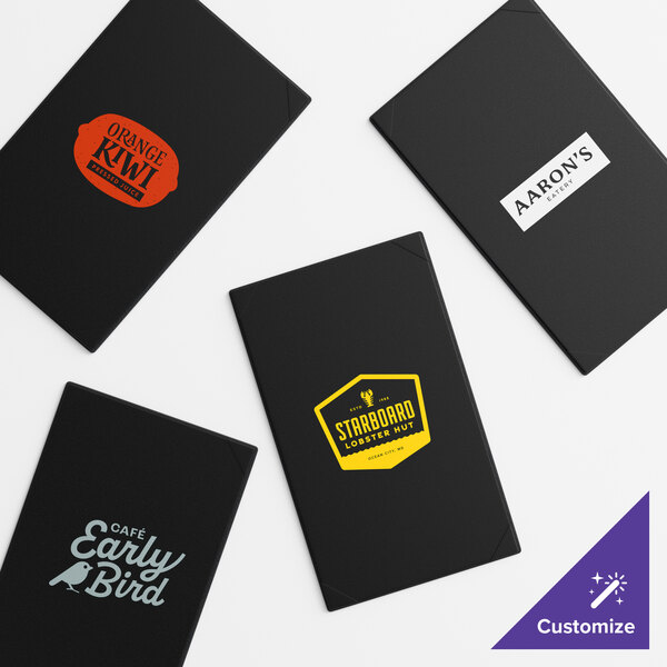 Acopa Prime 8 1/2" x 14" Black 1-View Vinyl Menu Board