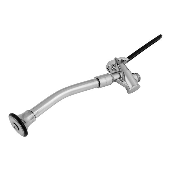 A Chicago Faucets self-closing spray valve with a metal handle.