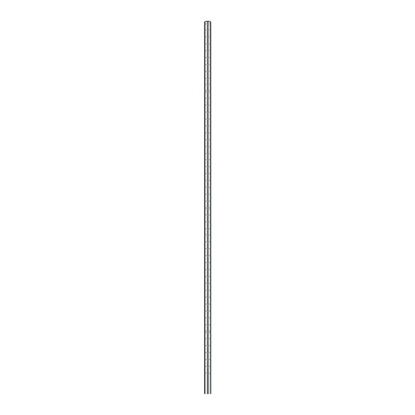 A long thin metal pole with a white background.