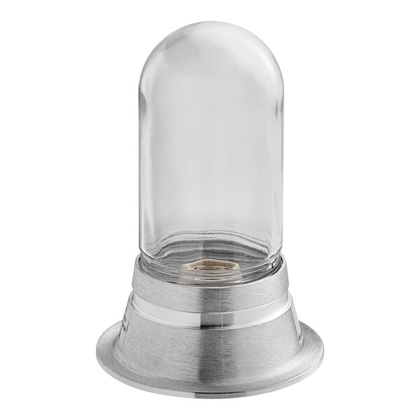 A glass dome on a metal base.