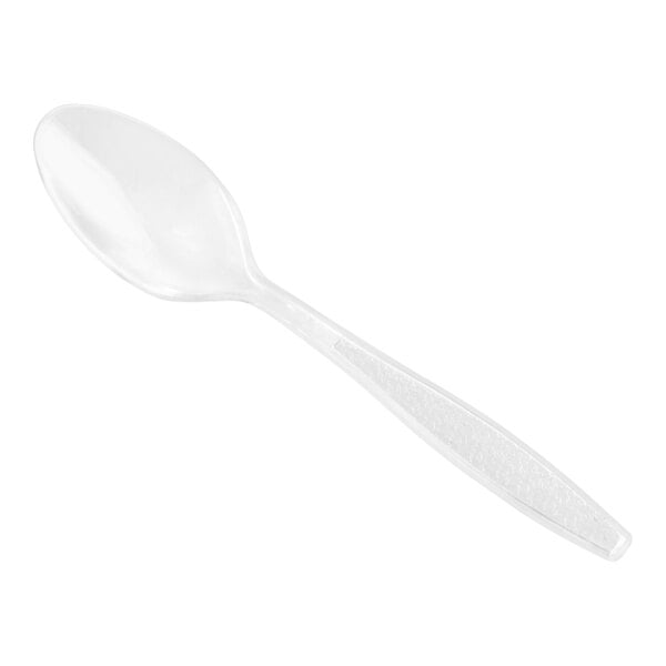 Choice 6" Extra Heavy Weight Clear Polystyrene Plastic Teaspoon - 1,000/Case