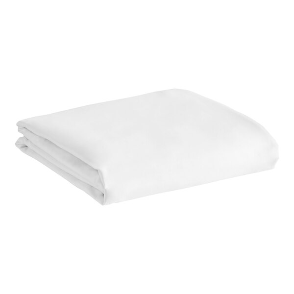 A folded white 1888 Mills Naked T-300 combed cotton and modal duvet cover on a white background.