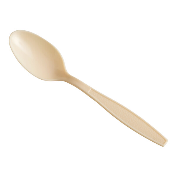 Choice 6" Beige Extra Heavy Weight Polystyrene Plastic Teaspoon - 1,000/Case