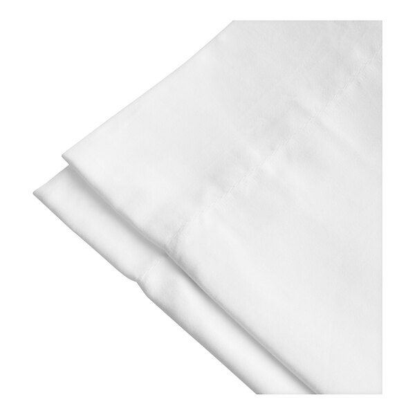 A close-up of a folded white cloth.