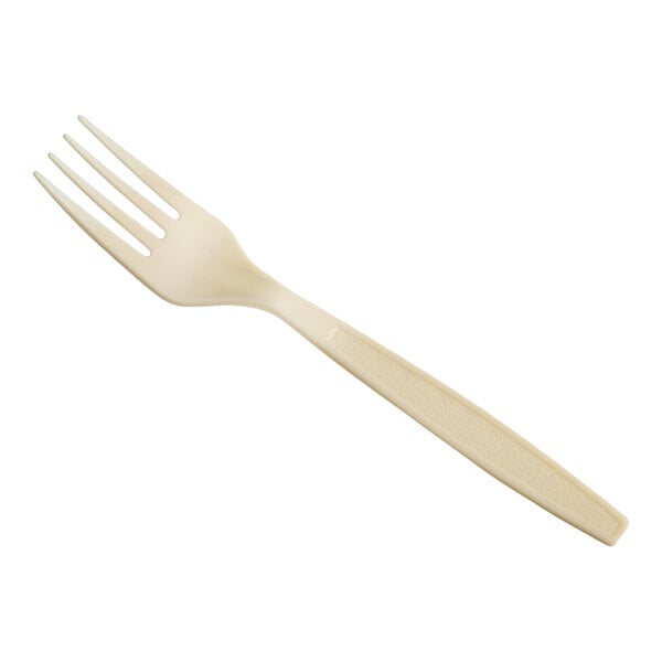 Choice 7 1/8" Beige Extra Heavy Weight Polystyrene Plastic Fork - 1,000/Case