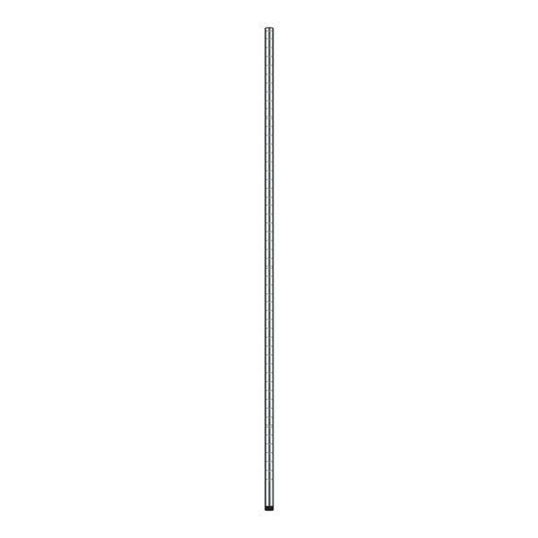 A long thin metal pole with black lines.