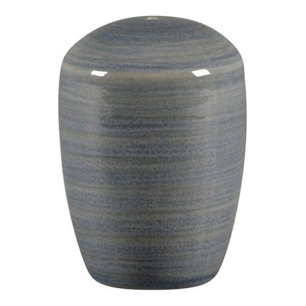 A RAK Porcelain jade porcelain pepper shaker with a gray and white design.