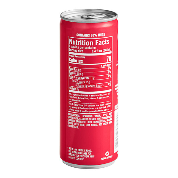 An Izze Grapefruit Sparkling Juice can with white text on it.