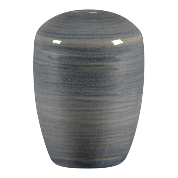 A RAK Porcelain jade porcelain salt shaker with a blue and gray pattern.