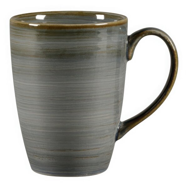 A jade RAK Porcelain mug with a handle.