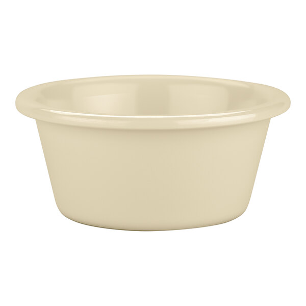 A Carlisle bone white melamine ramekin.