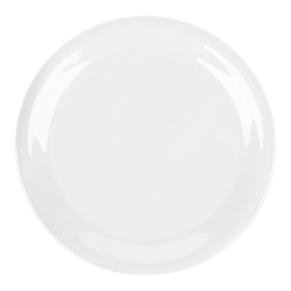 A white plate with a white border.