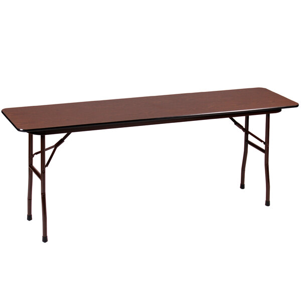 Correll Folding Table 18 X 96 Melamine Top Walnut Cf1896m