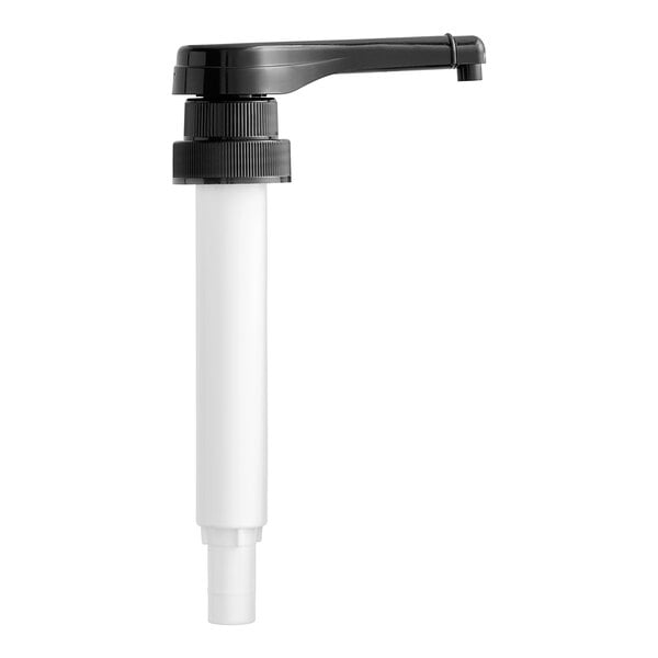 A white plastic tube with a black cap.