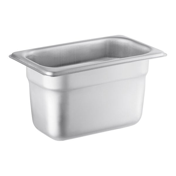 A Choice stainless steel steam table pan with a lid.