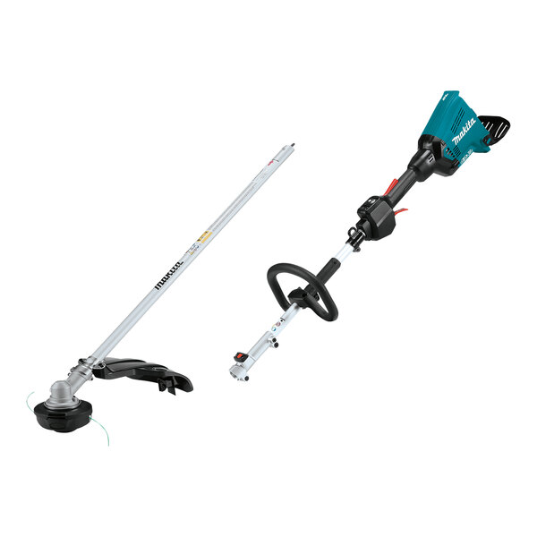 A Makita trimmer power head with string trimmer attachment.