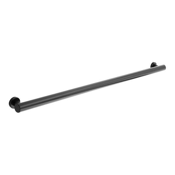 A black metal grab bar with matte black accents.