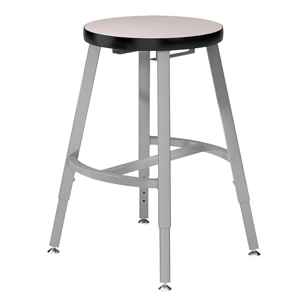 A National Public Seating Titan lab stool with a gray top and gray legs.