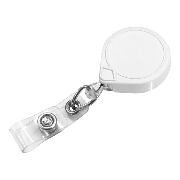 KEY-BAK Mini-BAK White ID Badge Holder with Belt Clip, ID Strap, and 36  Retractable Cord 0056-006