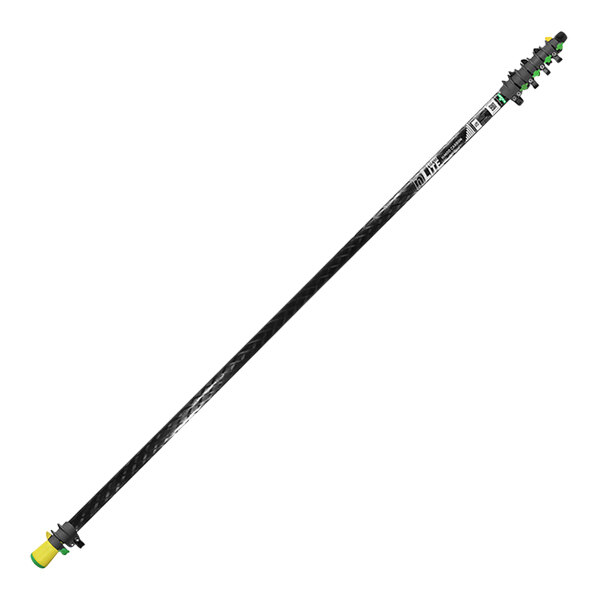 A black and green Unger nLite HiMod Carbon water cleaning pole with a yellow section.