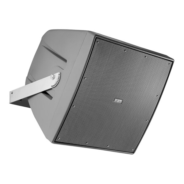 A FBT Shadow 112HC outdoor speaker with a metal grill on the wall.