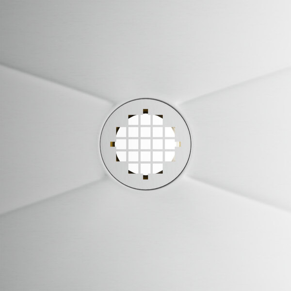 A stainless steel Regency mop sink cabinet with white mat holders.