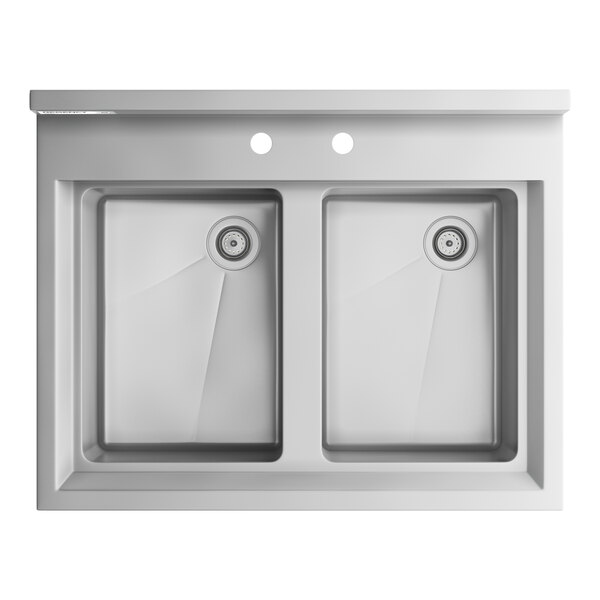 Regency 26 1/2" x 21" Two Bowl Underbar Sink