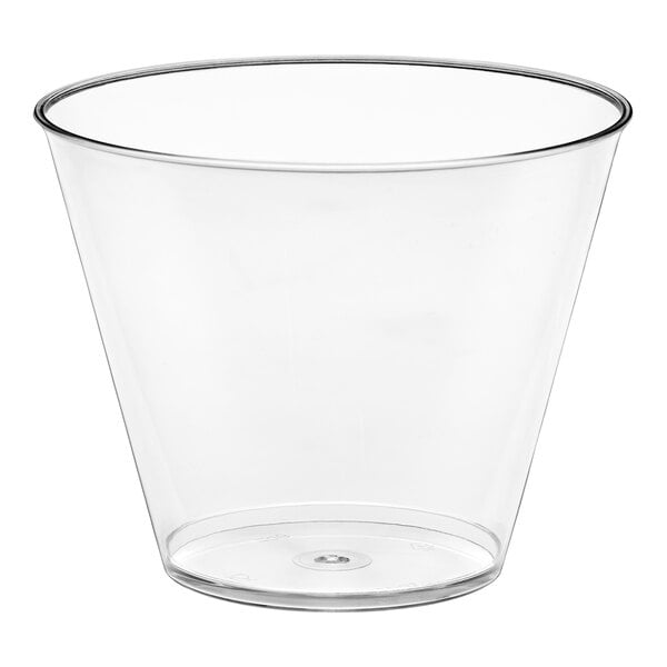 Fineline 409-CL Savvi Serve 9 oz. Squat Clear Hard Plastic Tumbler - 500/Case