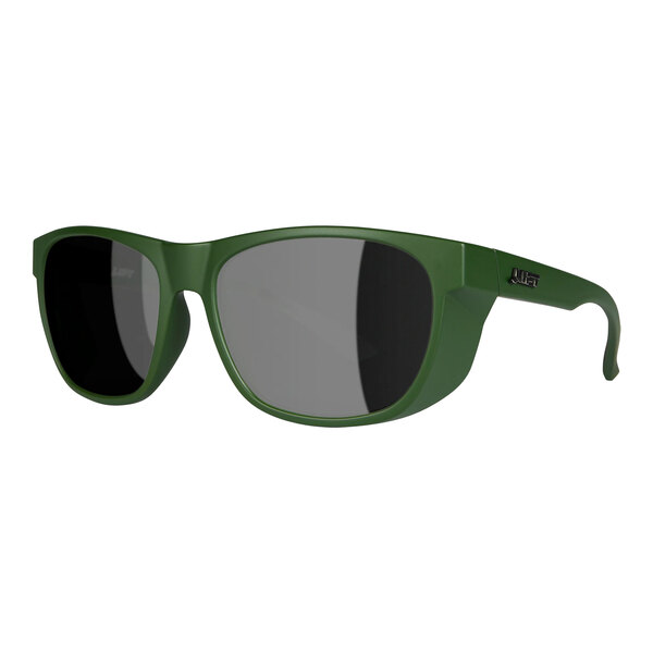 Lift Safety Tracker safety glasses with olive drab and black lenses.