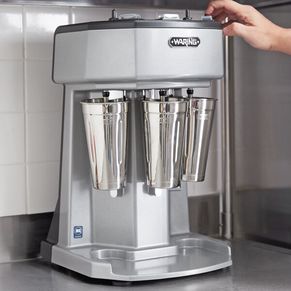 Fully Automatic 2 speeds Spindle Milkshake Mixer Black takes Multiple Cup Sizes.