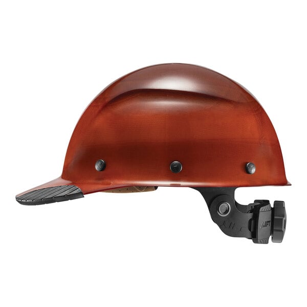 A Lift Safety Dax hard hat with a cap brim.