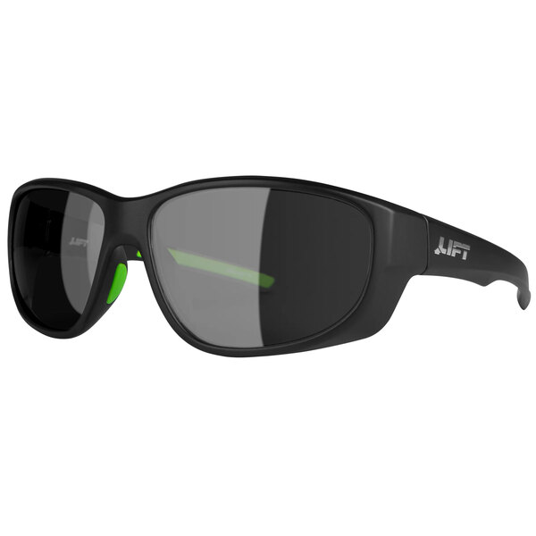 Lift Safety Guardian safety glasses with matte black frames and mirror lenses.