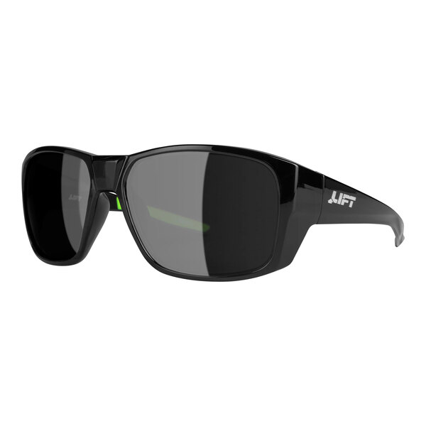 Lift Safety Vanguard safety glasses with gloss black frames and mirror lenses.