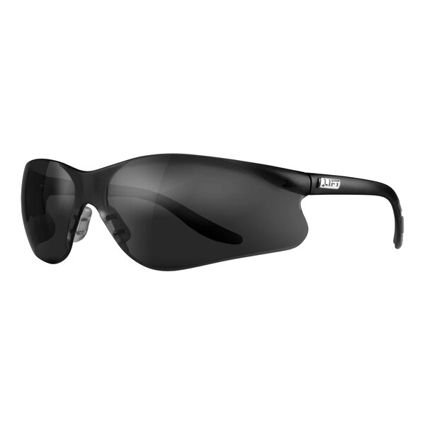 Lift Safety Sectorlite Safety Glasses in matte black with black lenses and black stripe on the side.