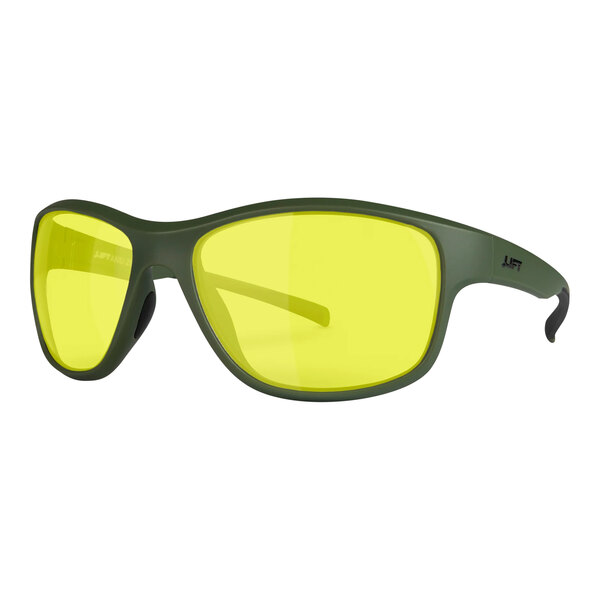 Lift Safety Delamo safety glasses in olive drab with yellow lenses.