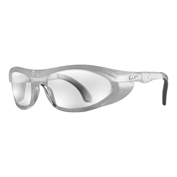 Lift Safety Flanker Safety Glasses with clear lenses and a white frame.