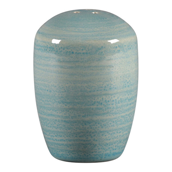 A RAK Porcelain blue and white speckled porcelain salt shaker.