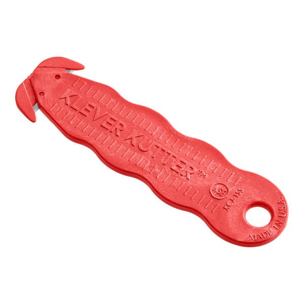 A red Klever Kutter box cutter with a red handle.