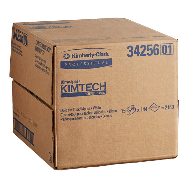 A box of Kimtech Kimwipes on a counter.