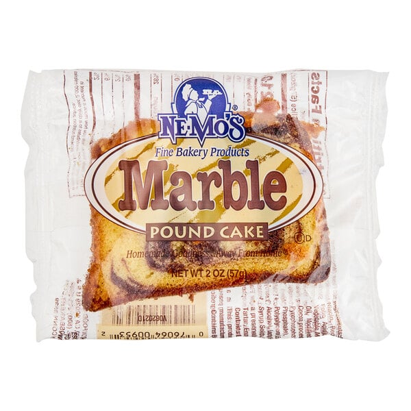 A bag of Ne-Mo's Bakery individually wrapped marble pound cake slices.