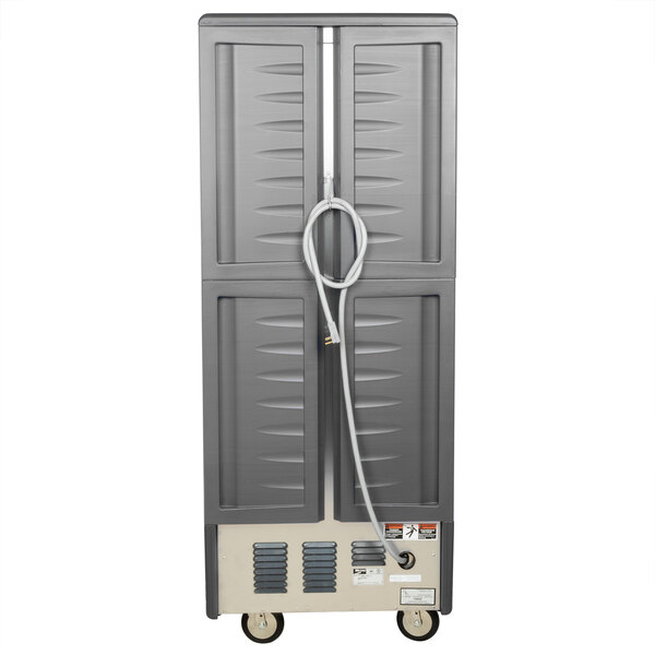 A gray Metro C5 holding and proofing cabinet with a cable.