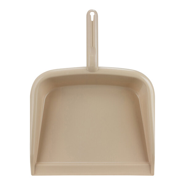 A close up of a tan Carlisle Sparta handheld dustpan.