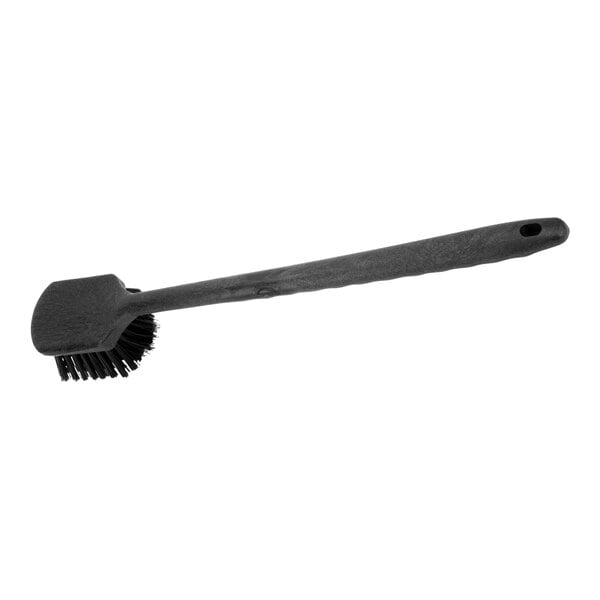 A black Carlisle Sparta pot scrub brush with a handle.