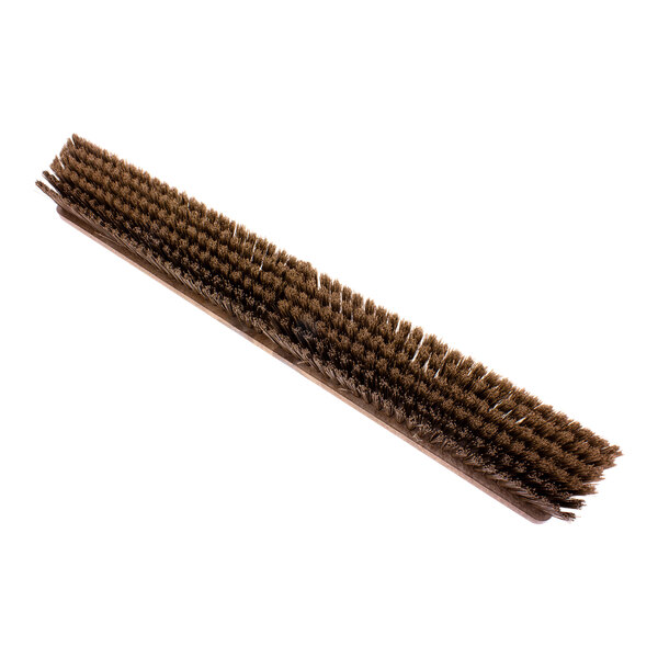 A brown Carlisle Omni Sweep brush head with bristles.