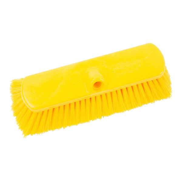 A yellow Carlisle Sparta vehicle and wall cleaning brush with a handle.
