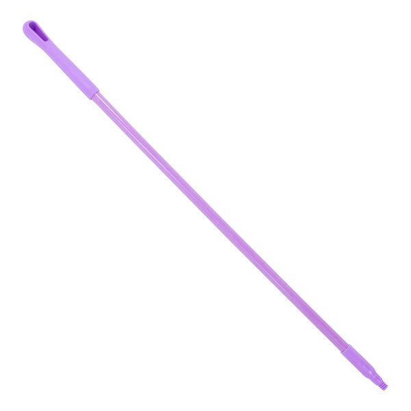 A purple threaded fiberglass handle with a cap.