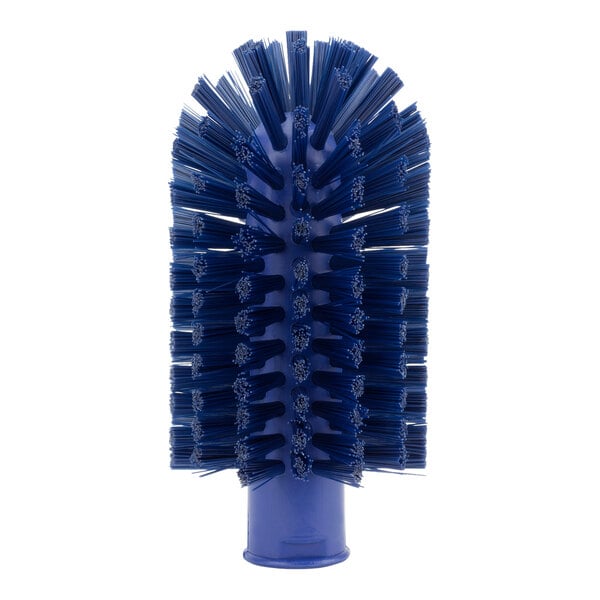 A close-up of a Carlisle blue pipe and valve brush with bristles.